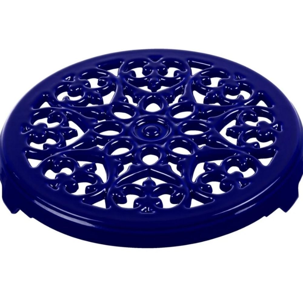 Staub 8" Cast Iron Lilly Trivet- Blue